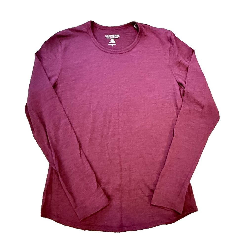 Segments 100% Merino Wool Long Sleeve Top Burgundy Wine S Base Layer